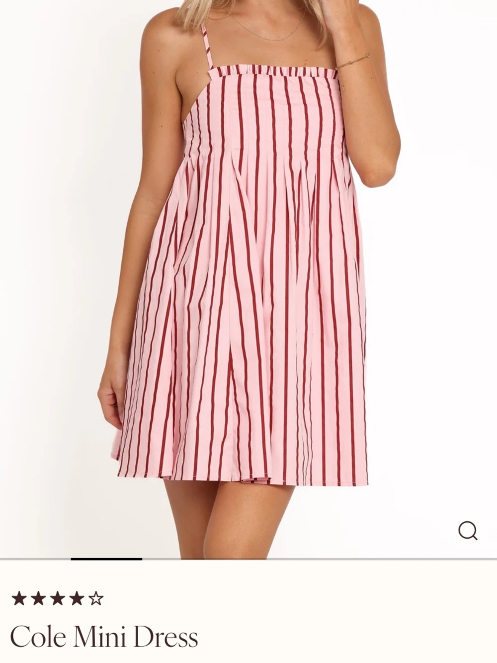 NWOT Petal & Pup Pink and Wine-Striped Cole Mini Dress